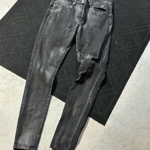 Kollar clothing men’s skinny waxed black denim 32